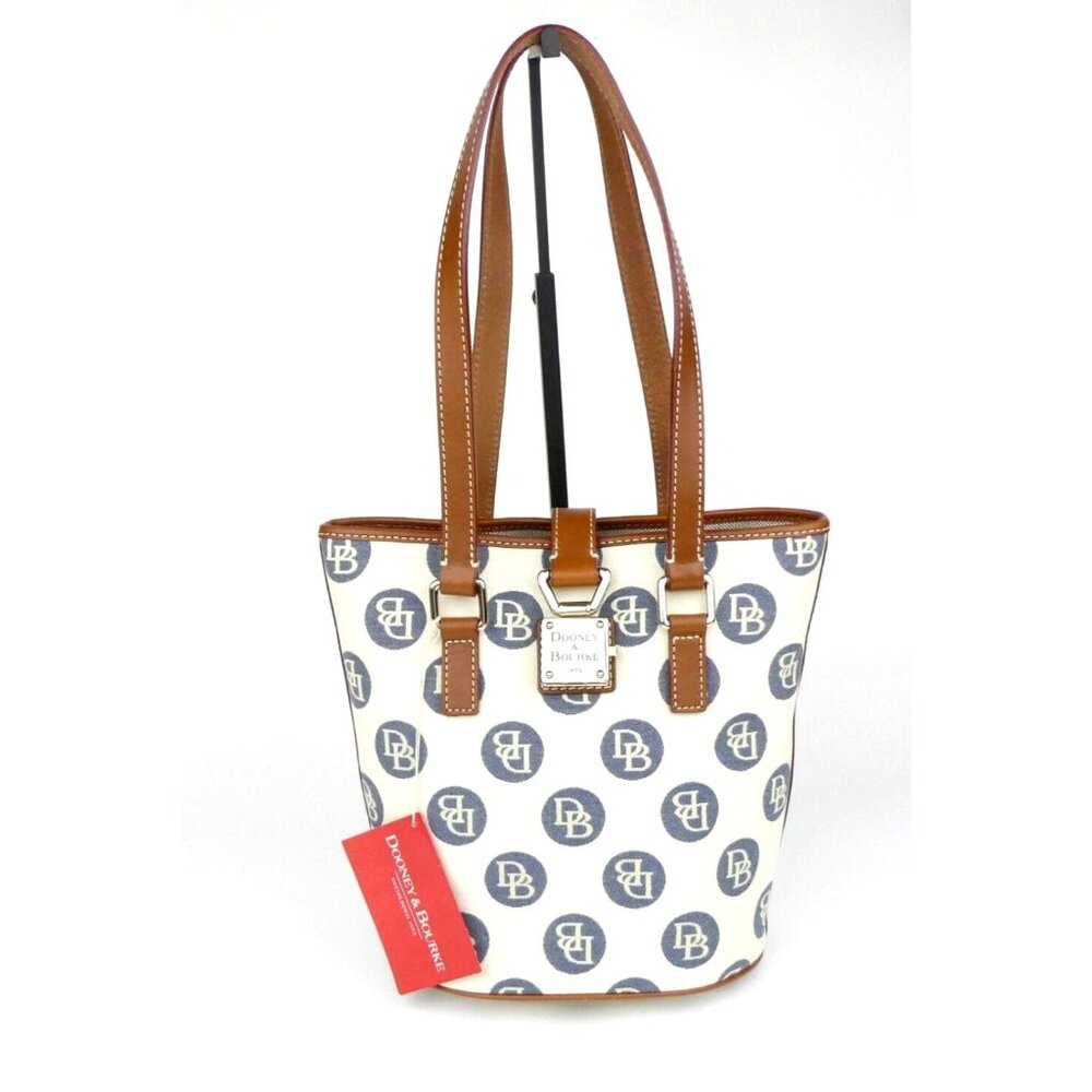 Dooney & Bourke Ivory Navy‎ Medallions Bucket Bag